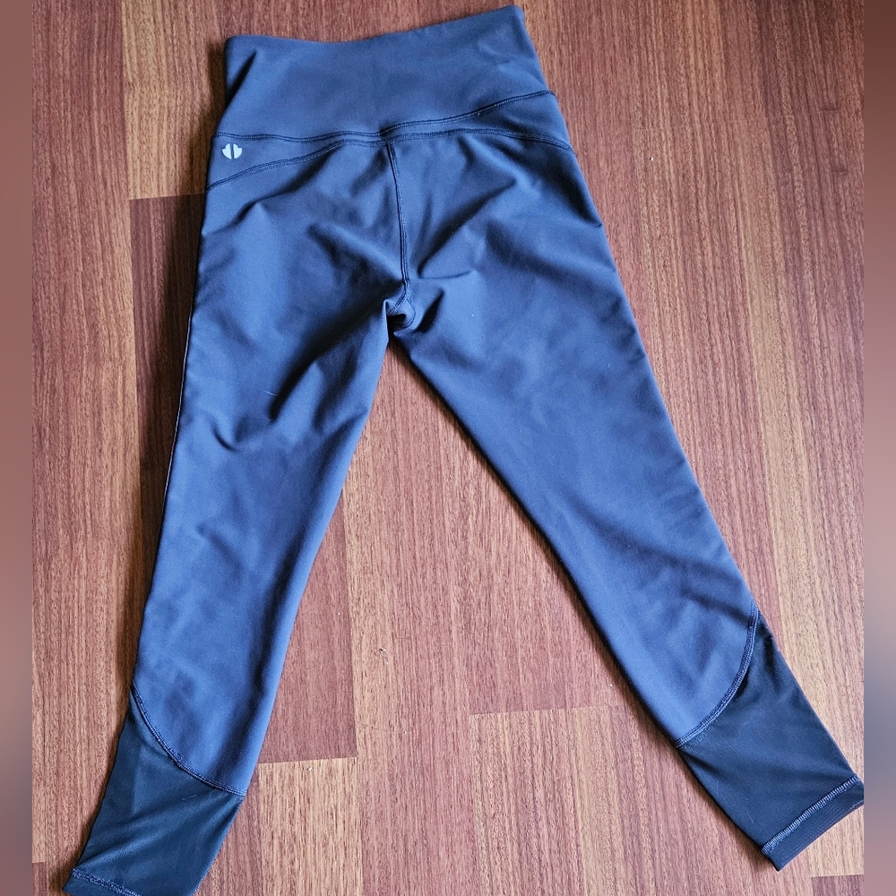 Thrive Societe Leggings Reflective Racer Stripes High-rise Ankle Grey Mesh Small